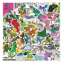 50pcs Cartoon dinosaur  graffiti stickers decorative suitcase notebook waterproof detachable stickers