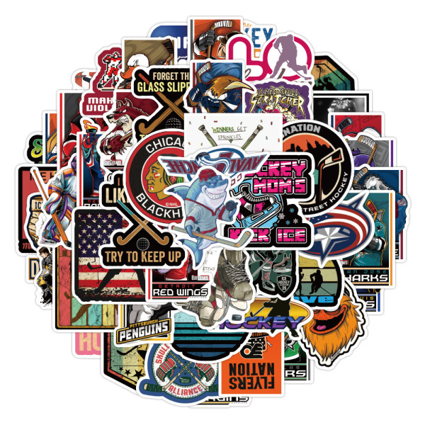 50pcs hockey  graffiti stickers decorative suitcase notebook waterproof detachable stickers