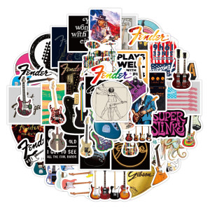 50pcs Guitar  graffiti stickers decorative suitcase notebook waterproof detachable stickers