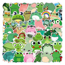 50pcs  Green frog  graffiti stickers decorative suitcase notebook waterproof detachable stickers