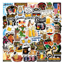 50pcs  Oktoberfest  graffiti stickers decorative suitcase notebook waterproof detachable stickers