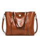 Oil wax leather single-shoulder diagonal bag all-match lady big bag fit 18mm snap button jewelry