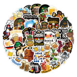 50pcs  Oktoberfest  graffiti stickers decorative suitcase notebook waterproof detachable stickers
