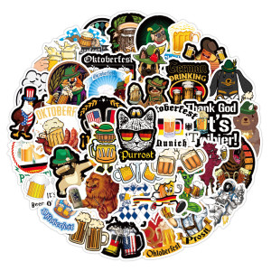 50pcs  Oktoberfest  graffiti stickers decorative suitcase notebook waterproof detachable stickers