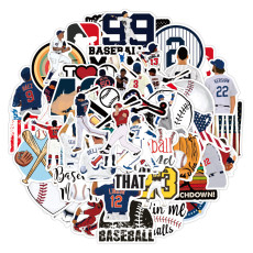 50pcs  baseball  graffiti stickers decorative suitcase notebook waterproof detachable stickers