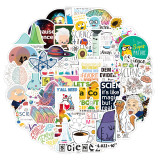 50pcs Science Chemistry Laboratory  graffiti stickers decorative suitcase notebook waterproof detachable stickers