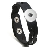 Ladies braided leather bracelet simple and versatile color fit 20mm snaps chunks Jewelry