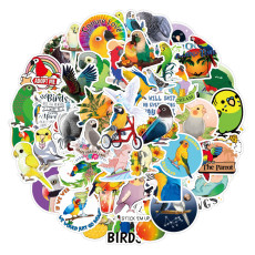 50pcs  Parrot  graffiti stickers decorative suitcase notebook waterproof detachable stickers