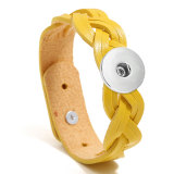 Ladies braided leather bracelet simple and versatile color fit 20mm snaps chunks Jewelry