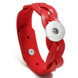 Ladies braided leather bracelet simple and versatile color fit 20mm snaps chunks Jewelry