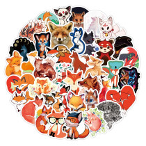 50pcs  Cartoon fox  graffiti stickers decorative suitcase notebook waterproof detachable stickers