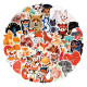 50pcs  Cartoon fox  graffiti stickers decorative suitcase notebook waterproof detachable stickers