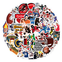 50pcs  football  graffiti stickers decorative suitcase notebook waterproof detachable stickers