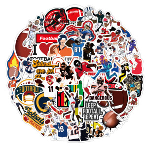 50pcs  football  graffiti stickers decorative suitcase notebook waterproof detachable stickers