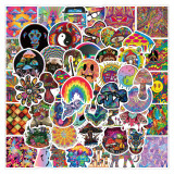 50pcs  Black and white punk gothic  graffiti stickers decorative suitcase notebook waterproof detachable stickers