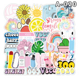 50pcs  Small fresh flower plant   graffiti stickers decorative suitcase notebook waterproof detachable stickers