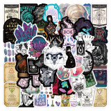 50pcs  Black and white punk gothic  graffiti stickers decorative suitcase notebook waterproof detachable stickers