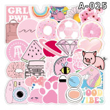 50pcs  Small fresh flower plant   graffiti stickers decorative suitcase notebook waterproof detachable stickers