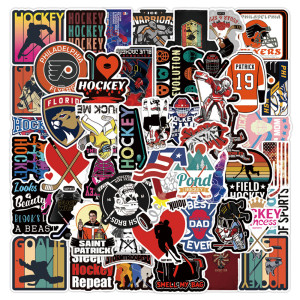 50pcs hockey graffiti stickers decorative suitcase notebook waterproof detachable stickers