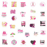 50pcs Pink ribbon  graffiti stickers decorative suitcase notebook waterproof detachable stickers