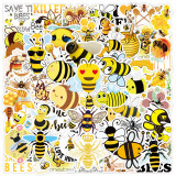 50pcs  Flower sunflower bee butterfly  graffiti stickers decorative suitcase notebook waterproof detachable stickers