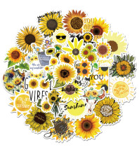 50pcs  Flower sunflower bee butterfly  graffiti stickers decorative suitcase notebook waterproof detachable stickers