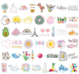 50pcs  Small fresh flower plant   graffiti stickers decorative suitcase notebook waterproof detachable stickers