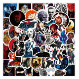 50pcs  American Horror Movies  graffiti stickers decorative suitcase notebook waterproof detachable stickers