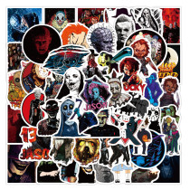 50pcs  American Horror Movies  graffiti stickers decorative suitcase notebook waterproof detachable stickers