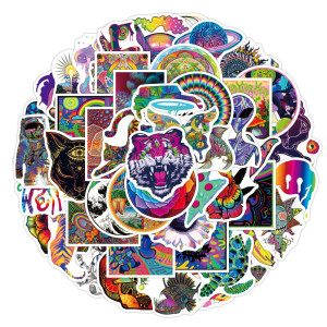 50pcs  Black and white punk gothic  graffiti stickers decorative suitcase notebook waterproof detachable stickers