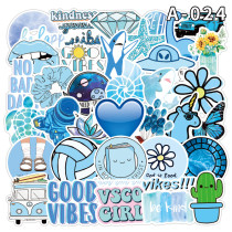 50pcs  Small fresh flower plant   graffiti stickers decorative suitcase notebook waterproof detachable stickers