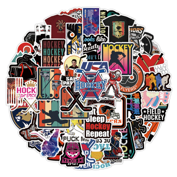 50pcs hockey graffiti stickers decorative suitcase notebook waterproof detachable stickers
