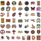 50pcs  Black and white punk gothic  graffiti stickers decorative suitcase notebook waterproof detachable stickers
