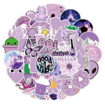 50pcs Pink ribbon  graffiti stickers decorative suitcase notebook waterproof detachable stickers
