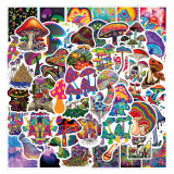 50pcs  Black and white punk gothic  graffiti stickers decorative suitcase notebook waterproof detachable stickers