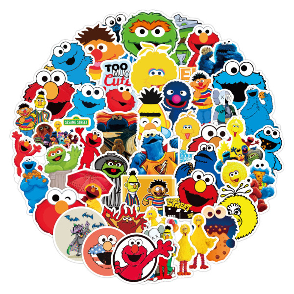 50pcs Cartoon Zhiba Street  graffiti stickers decorative suitcase notebook waterproof detachable stickers