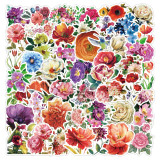 50pcs  Flower sunflower bee butterfly  graffiti stickers decorative suitcase notebook waterproof detachable stickers