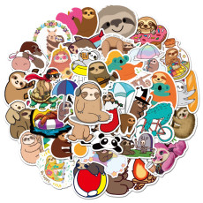 50pcs  sloth  Cute animal koala  graffiti stickers decorative suitcase notebook waterproof detachable stickers