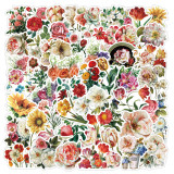 50pcs  Flower sunflower bee butterfly  graffiti stickers decorative suitcase notebook waterproof detachable stickers