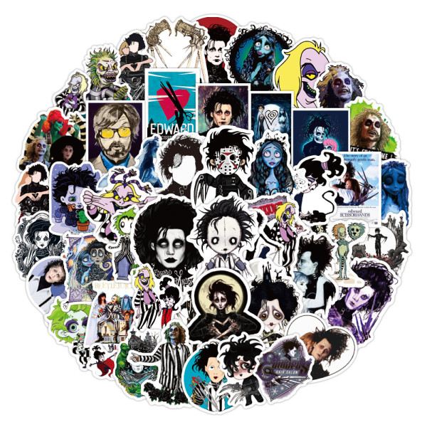 50pcs Halloween  graffiti stickers decorative suitcase notebook waterproof detachable stickers