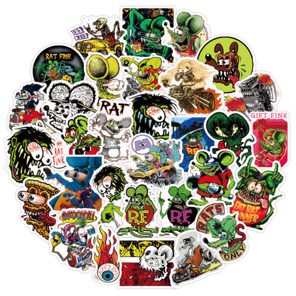 50pcs European and American Spicy Funk Rat  graffiti stickers decorative suitcase notebook waterproof detachable stickers