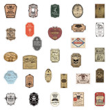 50pcs  Black and white punk gothic  graffiti stickers decorative suitcase notebook waterproof detachable stickers