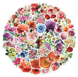 50pcs  Flower sunflower bee butterfly  graffiti stickers decorative suitcase notebook waterproof detachable stickers