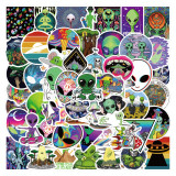 50pcs  Black and white punk gothic  graffiti stickers decorative suitcase notebook waterproof detachable stickers