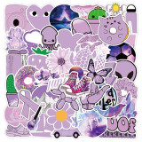 50pcs Pink ribbon  graffiti stickers decorative suitcase notebook waterproof detachable stickers