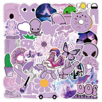 50pcs Pink ribbon  graffiti stickers decorative suitcase notebook waterproof detachable stickers
