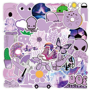 50pcs Pink ribbon  graffiti stickers decorative suitcase notebook waterproof detachable stickers