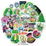 50pcs  Rick and Morty  graffiti stickers decorative suitcase notebook waterproof detachable stickers