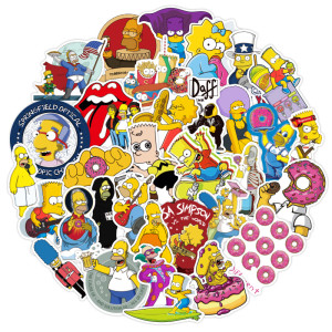 50pcs The Simpsons  graffiti stickers decorative suitcase notebook waterproof detachable stickers
