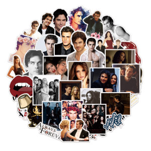 50pcs The Vampire Diaries  graffiti stickers decorative suitcase notebook waterproof detachable stickers